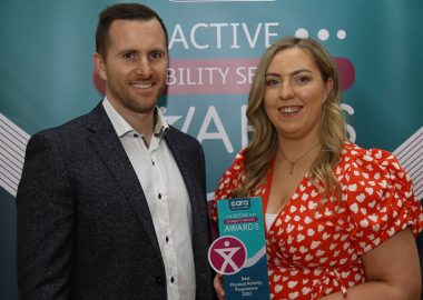 Best Physical Activity Programme Award – Stewarts Care, Dublin. Niall Molloy and Lauren Watters from Stewarts Care