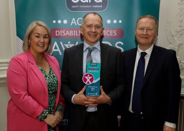 Lifetime Service Award – Terence McSweeney from the COPE Foundation Cork with Jon Morgan, Chair of Cara and Niamh Daffy, CEO of Cara